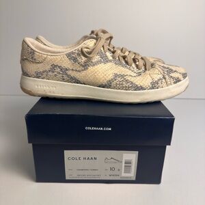 Cole Haan ‘Grand Pro Tennis’ Sneaker in Neutral Snake-Print. Size 10